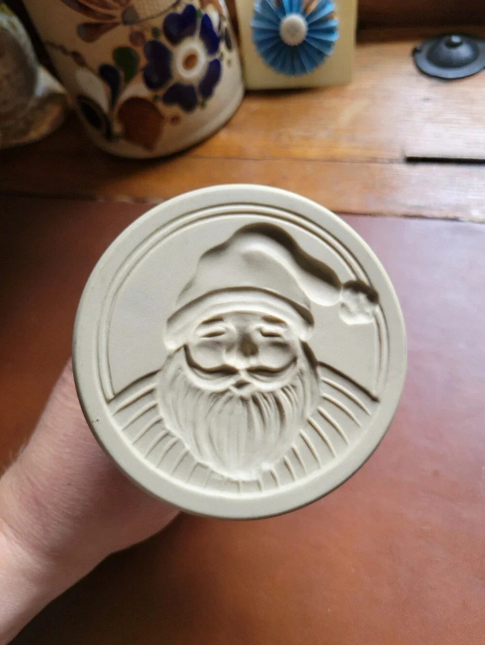 1999 Brown Bag Cookie Art Santa Moon No 55 Stamp Press Mold Christmas Bakeware